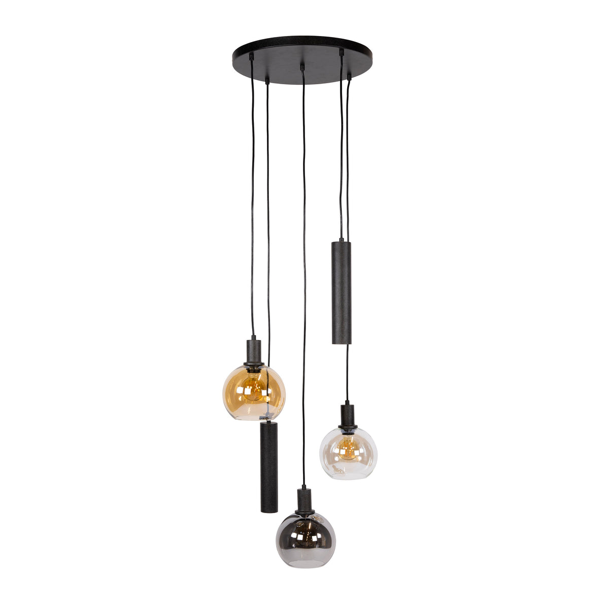 Hanglamp Luneo - 5-lichts - Amber Mix (Internet retour)