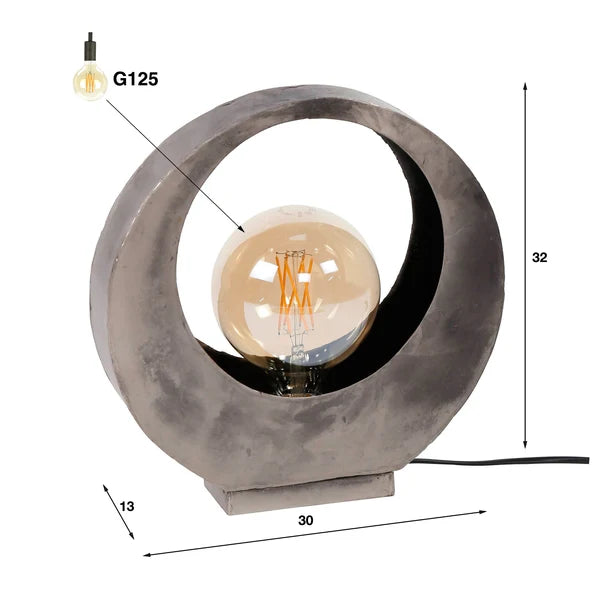 Tafellamp Full Moon - Oud Zilver (Internet Retour)