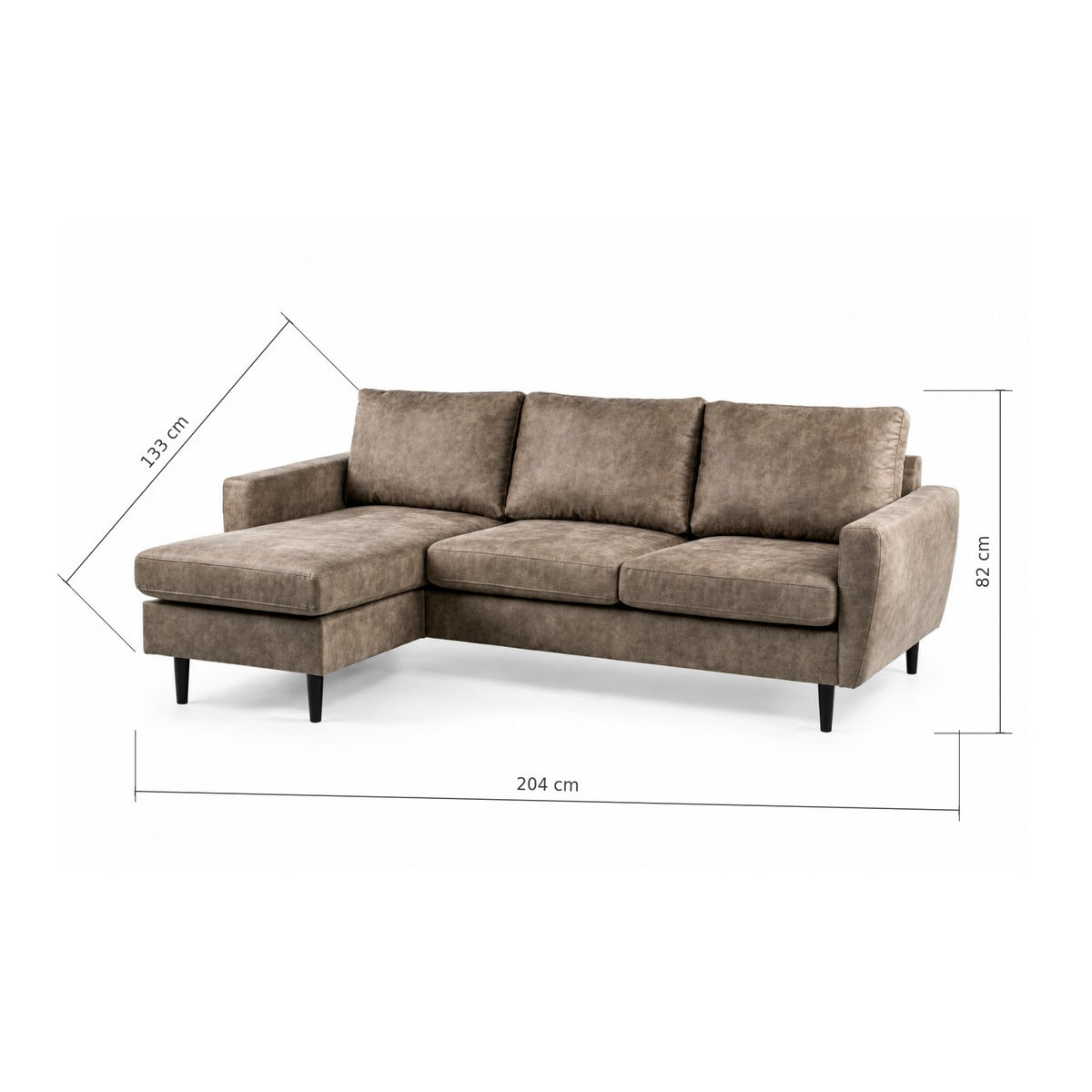 Hoekbank Savannah compact - taupe, chaise longue L/R (internet retour)