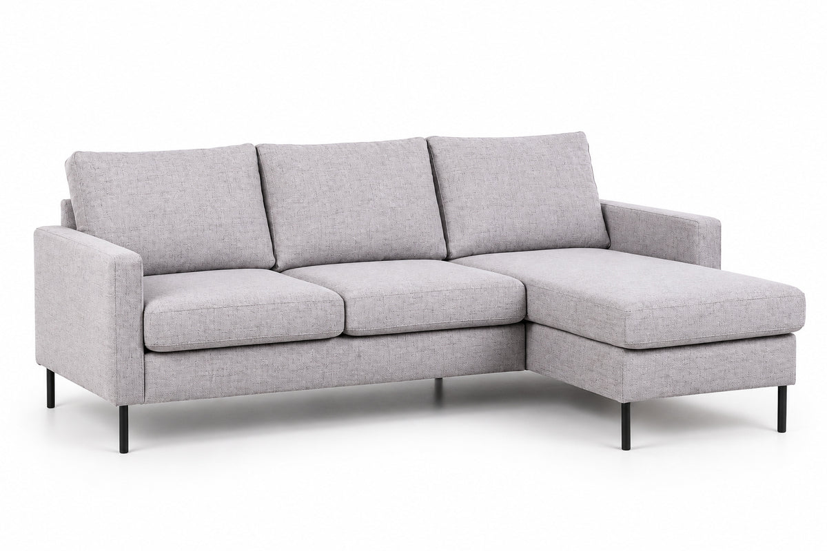 Hoekbank Valente - grijs, chaise longue L/R (internet retour)