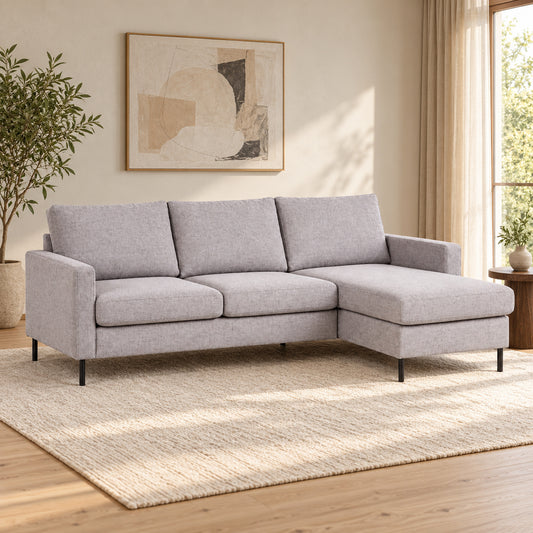 Hoekbank Valente - grijs, chaise longue L/R (internet retour)