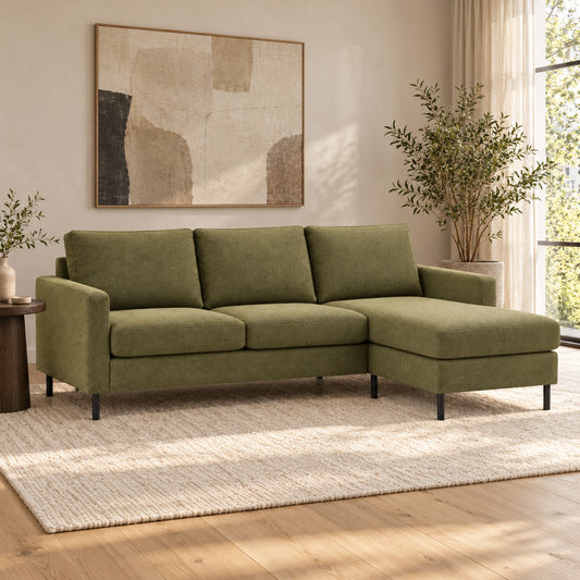 Hoekbank Blair - groen, chaise longue L/R (internet retour)