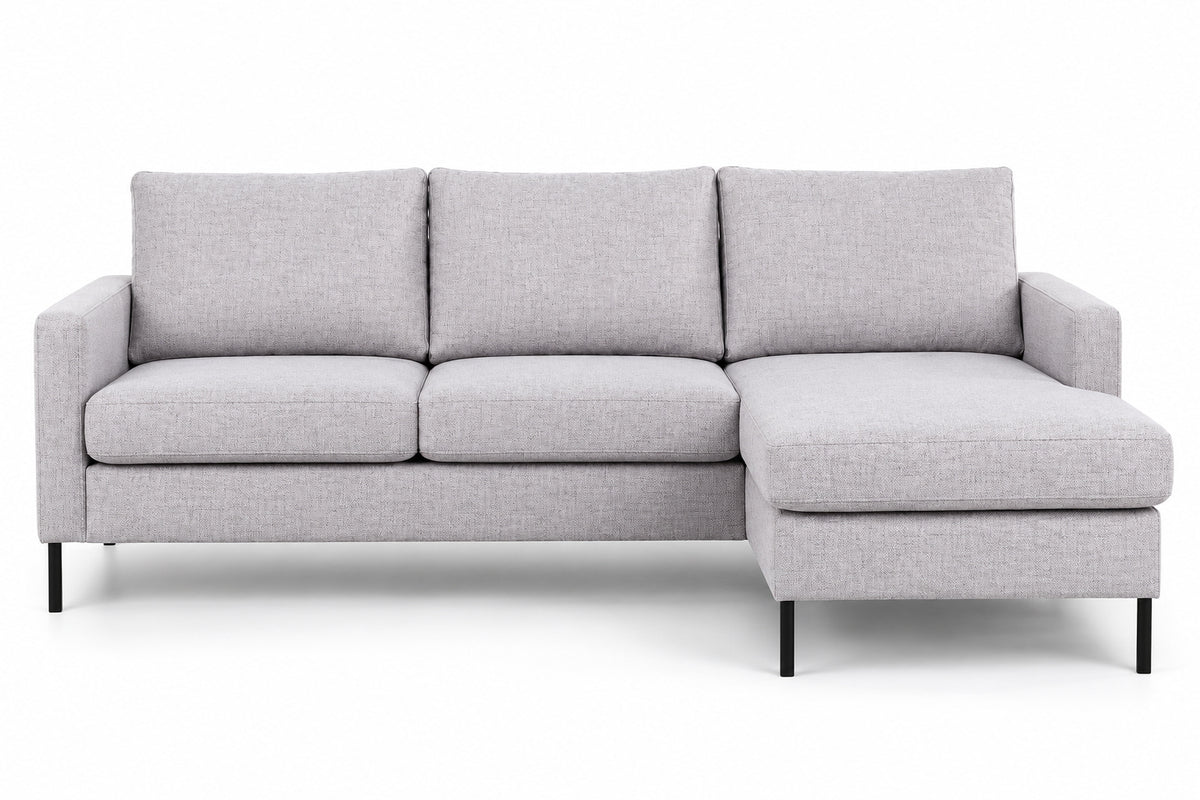 Hoekbank Valente - grijs, chaise longue L/R (internet retour)