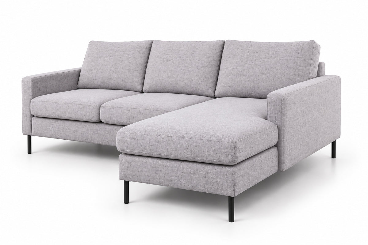 Hoekbank Valente - grijs, chaise longue L/R (internet retour)