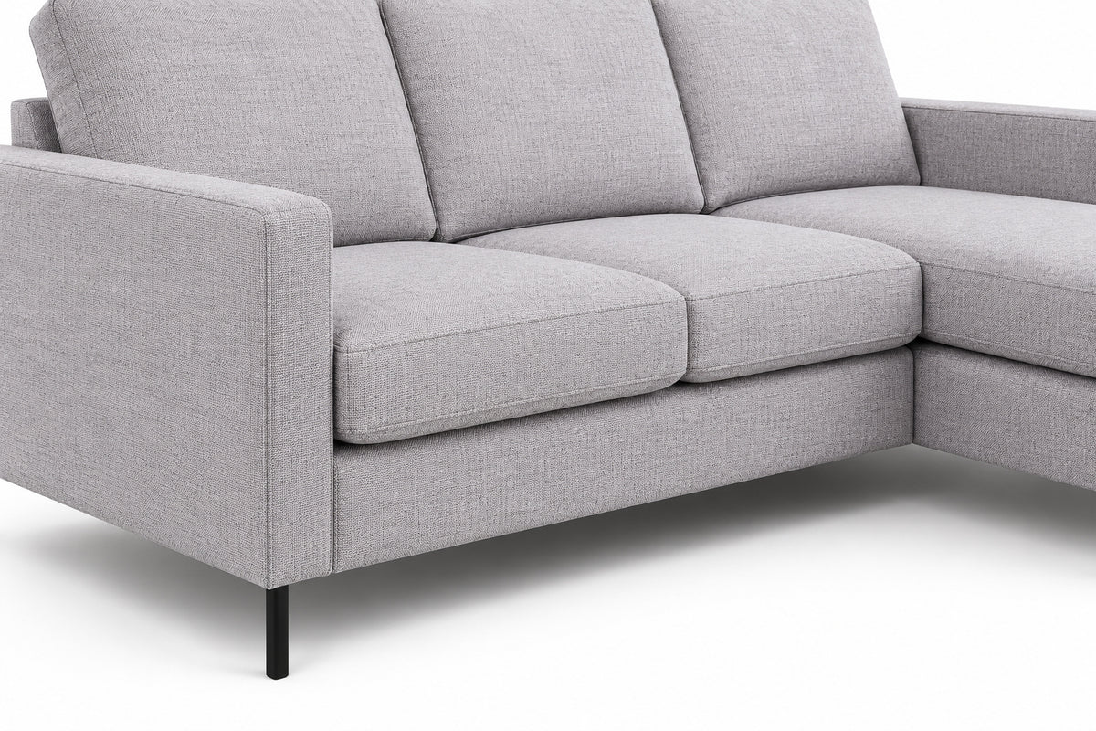 Hoekbank Valente - grijs, chaise longue L/R (internet retour)