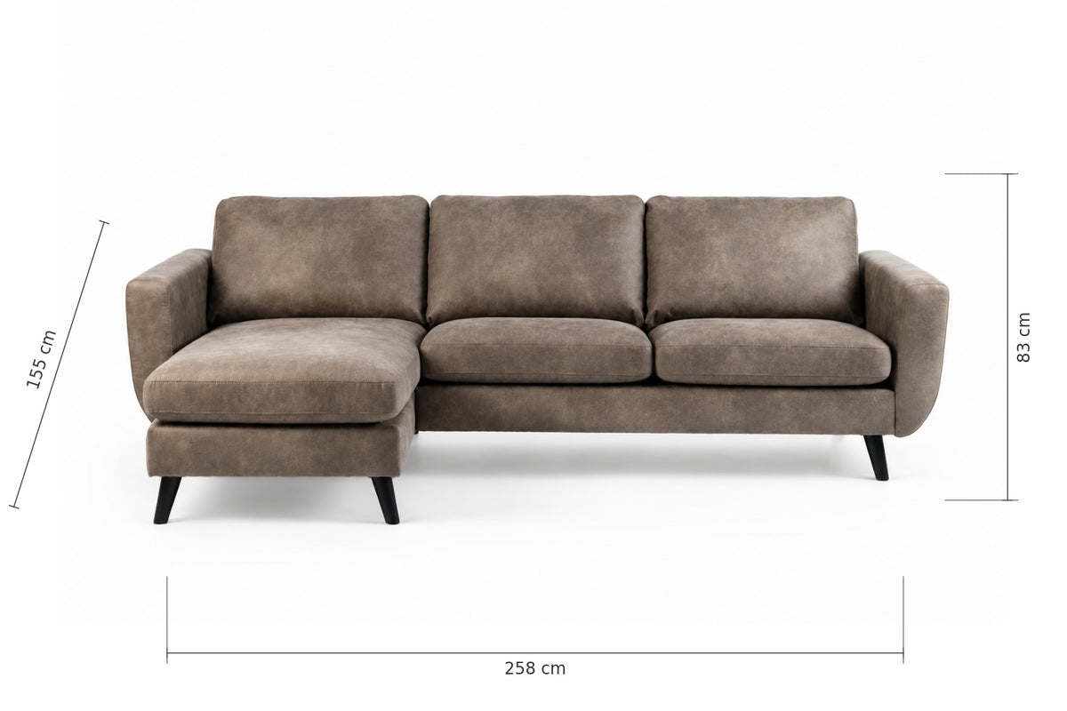 Hoekbank Savannah ruim - taupe, chaise longue L/R (internet retour)
