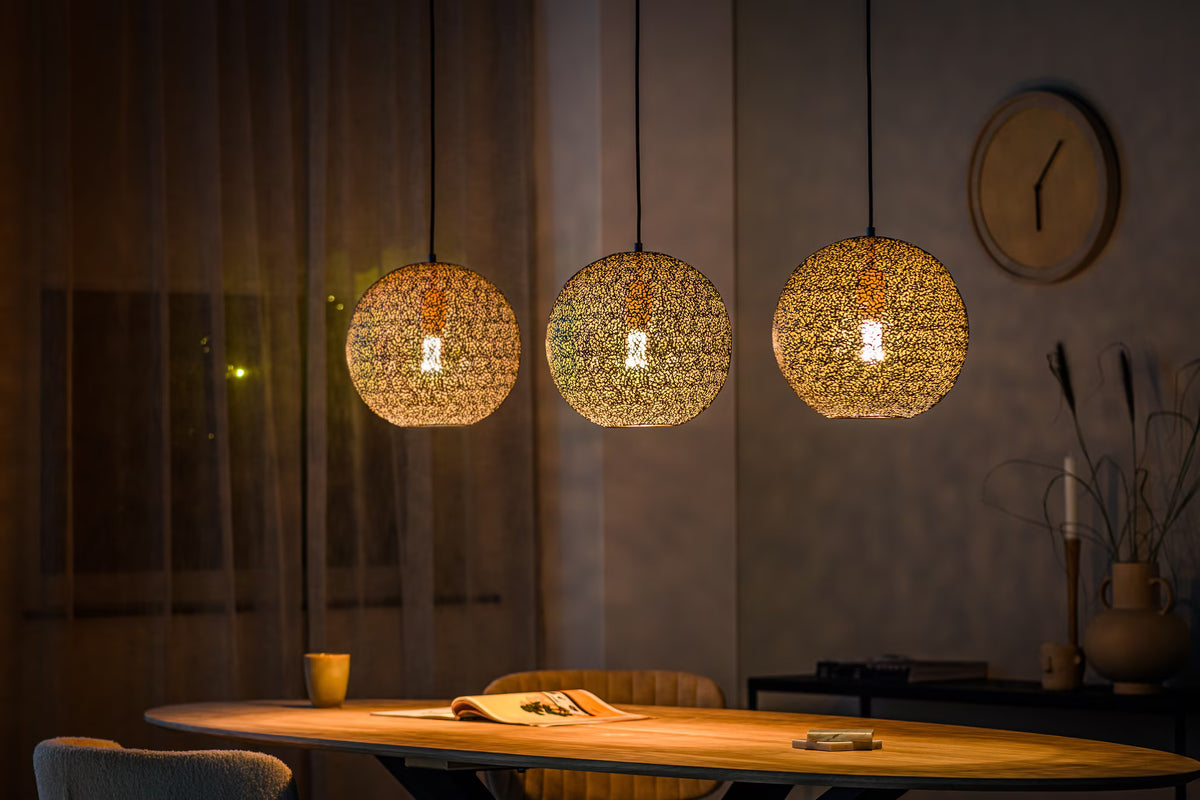 Hanglamp 3-lamps Metaal, kleur Zwart (internet retour)