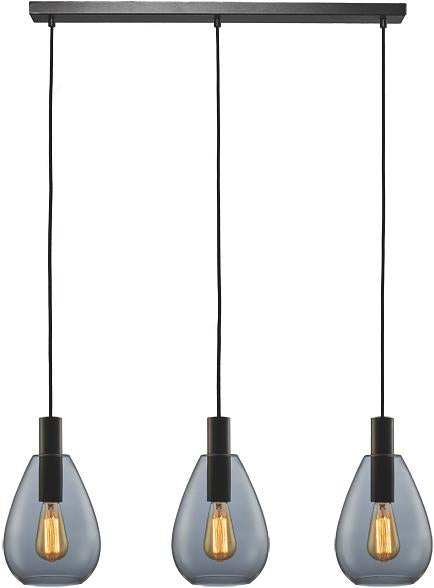 Hanglamp Rookglas Grijs - 3-lichts