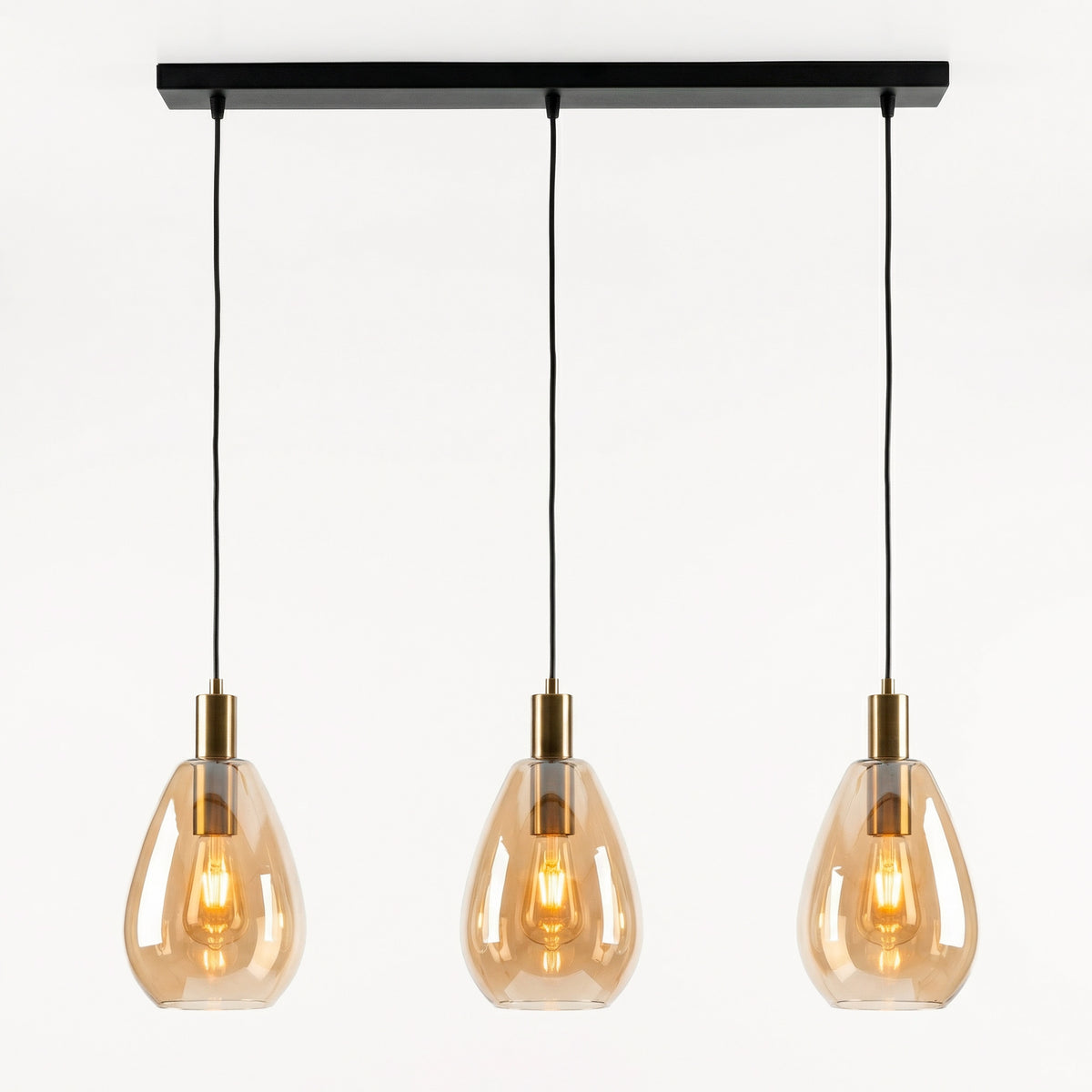 Hanglamp Rhode - 3-lichts - Amberkleurig (Internet Retour)