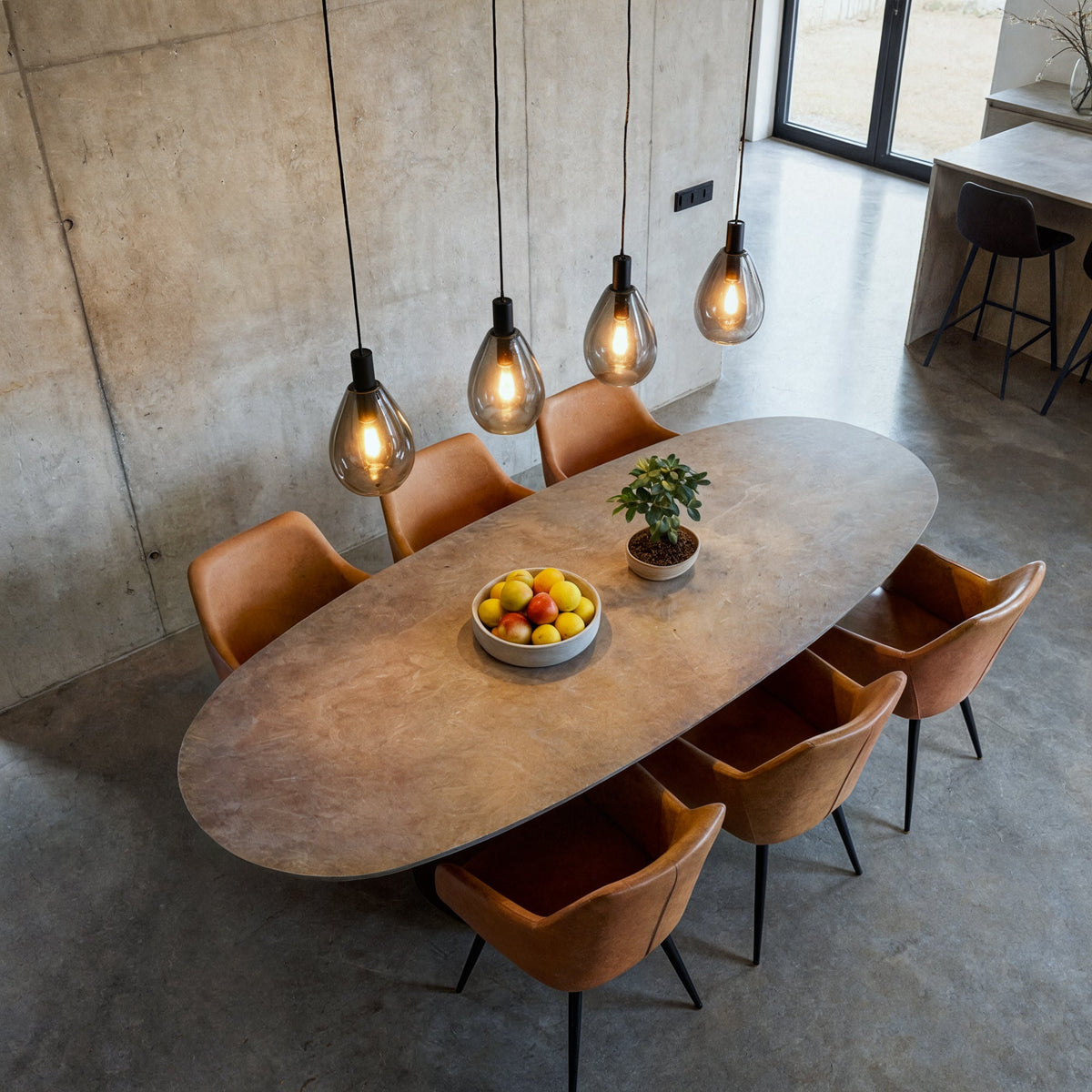 Hanglamp Alba - 4-lichts - Smoke - Glas