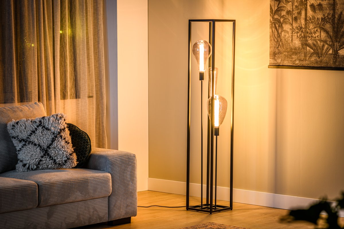 Vloerlamp, 3-lichts, V340 zwart (internet retour)