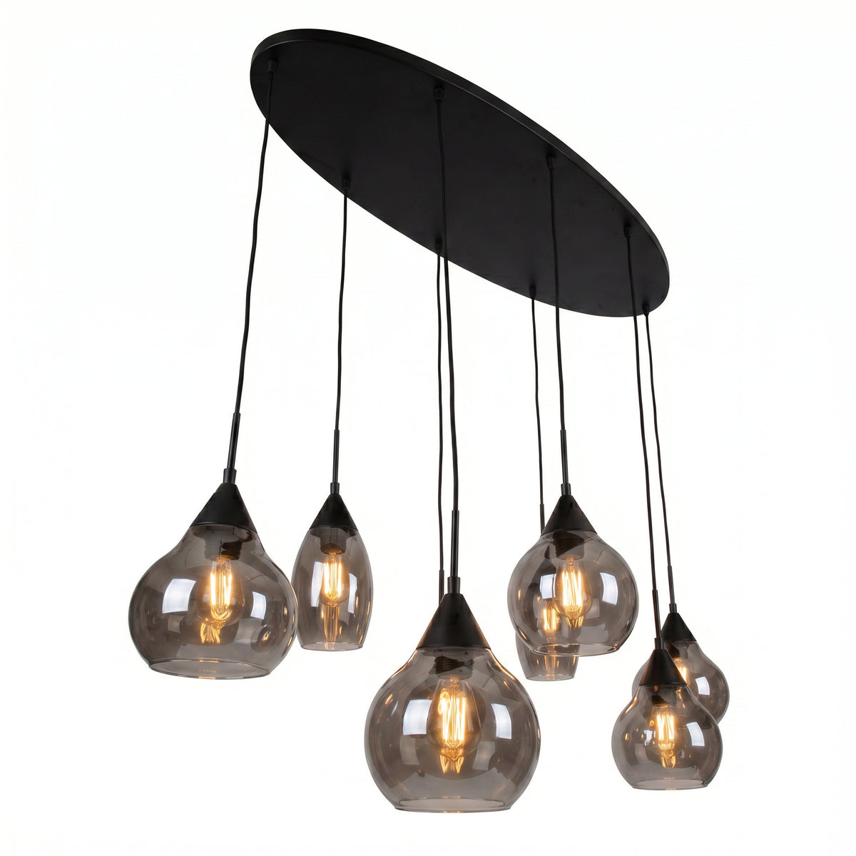 Hanglamp Milly - 8-lichts - Smoke (Internet Retour)