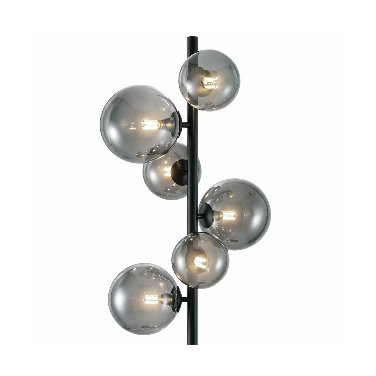 Vloerlamp 6-lamps, Glas, kleur Smoke (internet retour)