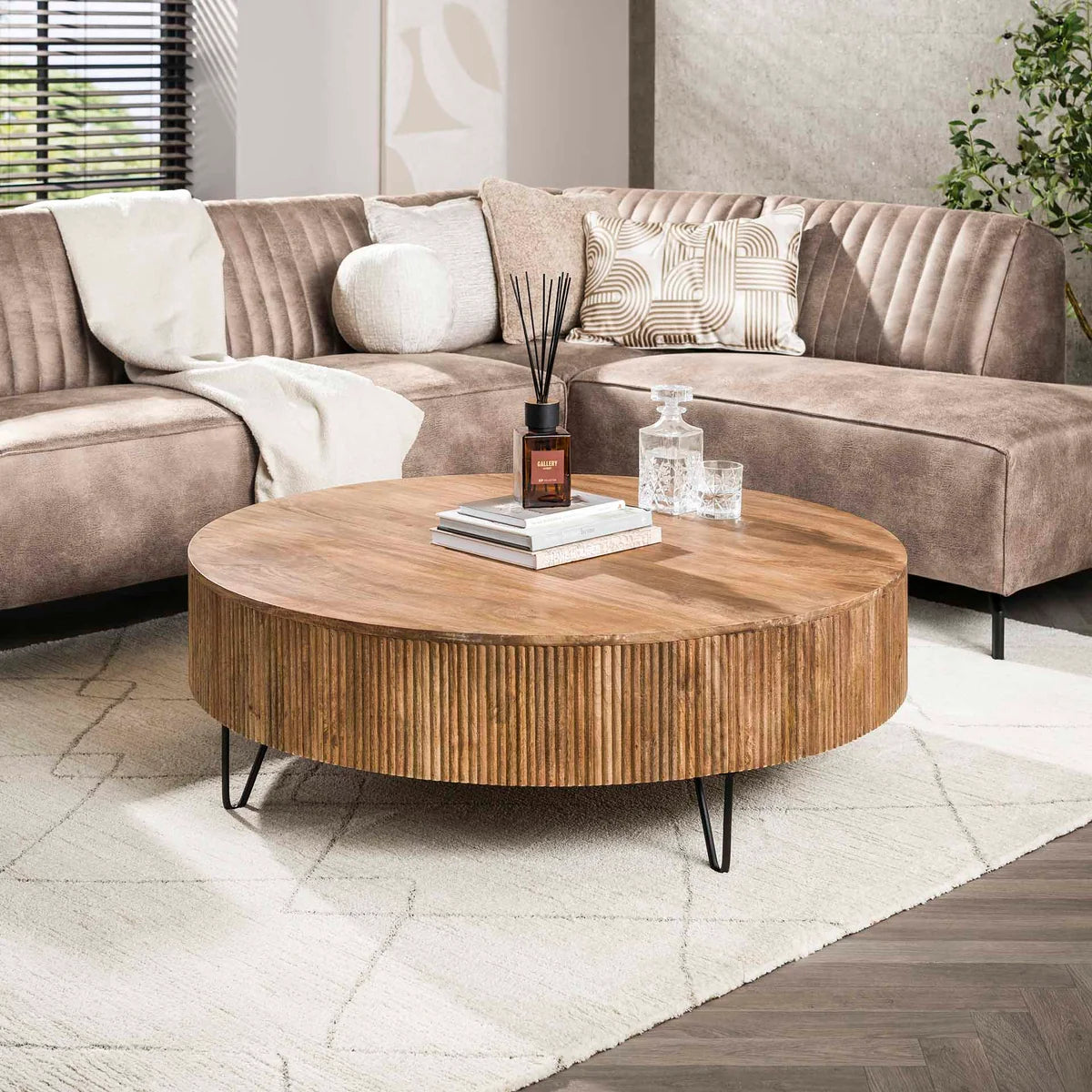Salontafel Eloro - Rond - Mangohout - 120 cm  (Internet Retour)