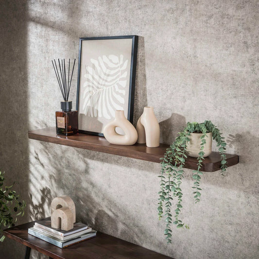 Wandplank Lume - Donkerbruin - Acaciahout - 120 cm (internet retour)