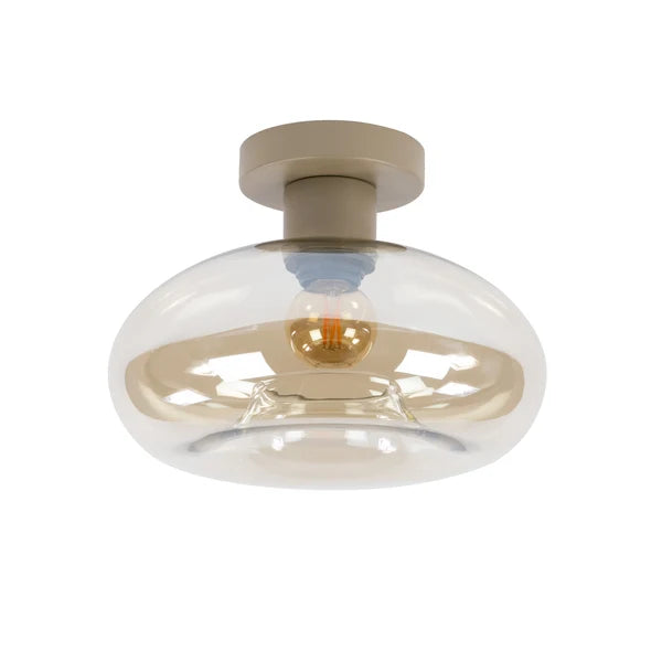 Plafondlamp Donut - 1-lichts - Beige - Amberglas (internet retour)