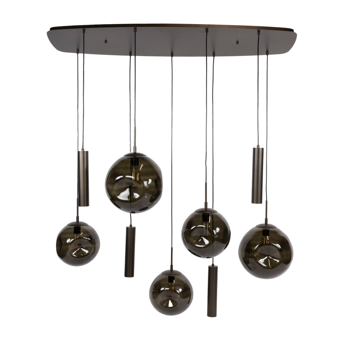 Hanglamp Bellum - 9-lichts - Brons (Internet retour)