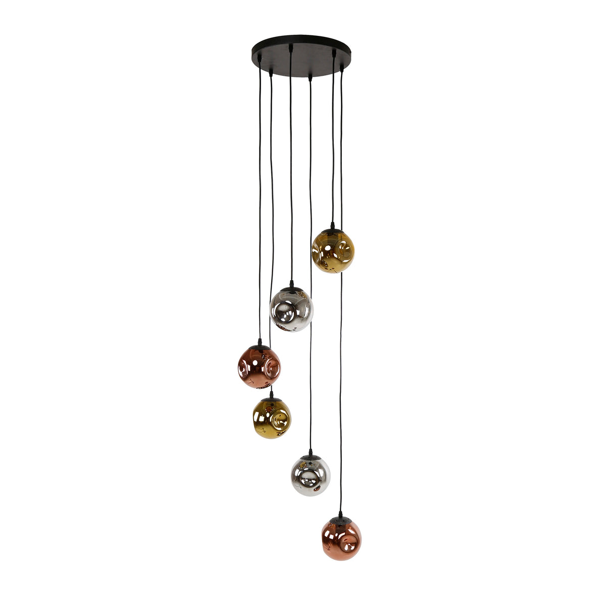 Hanglamp Petra - 6-lichts - Amber Mix (Internet retour)