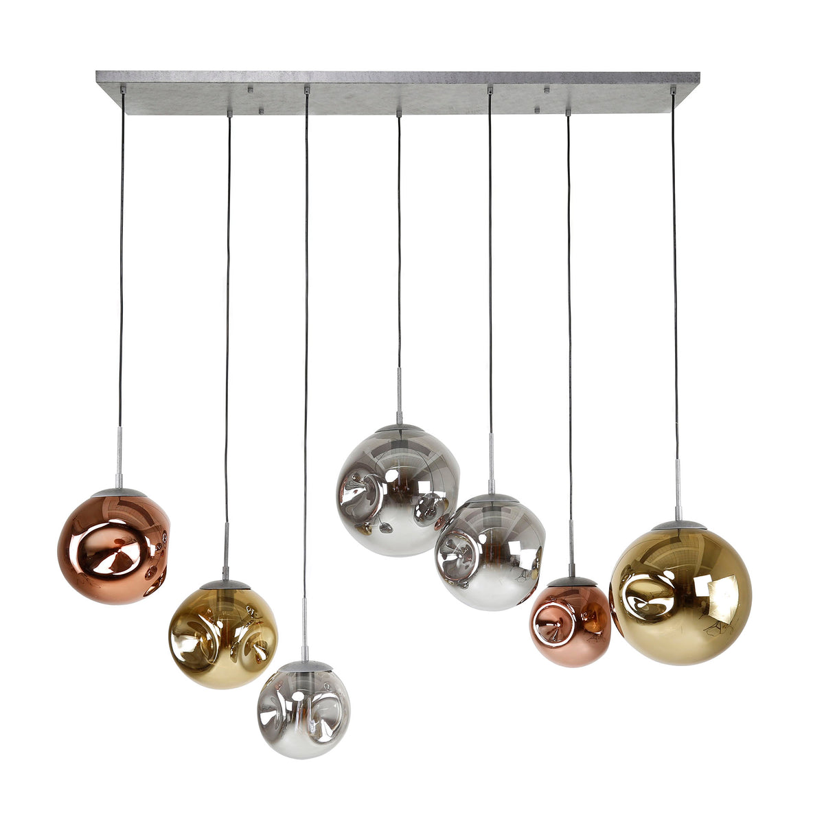 Hanglamp Verity - 7-lichts - Amber Mix (Internet retour)