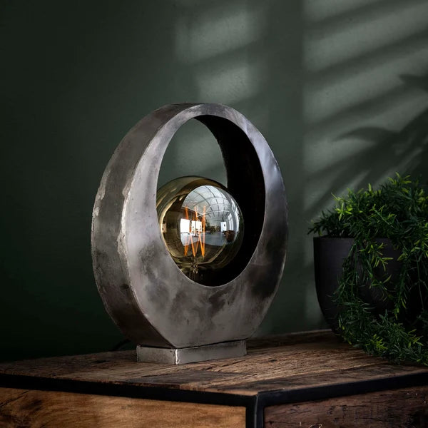 Tafellamp Full Moon - Oud Zilver (Internet Retour)