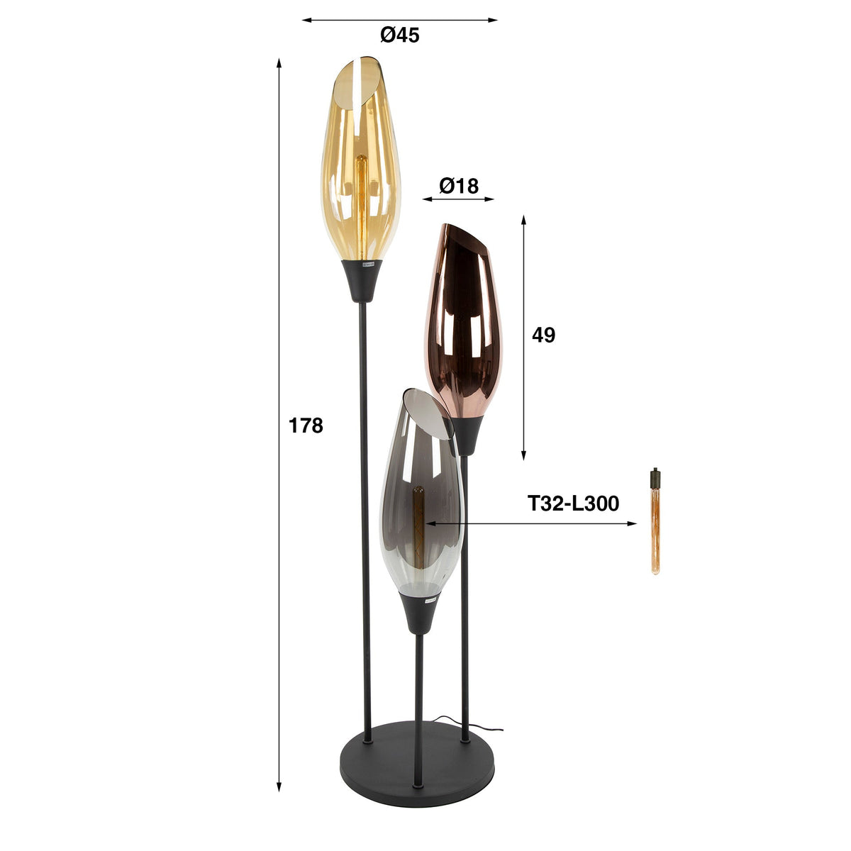 Vloerlamp Alune 178 cm (Internet Retour) Retour24