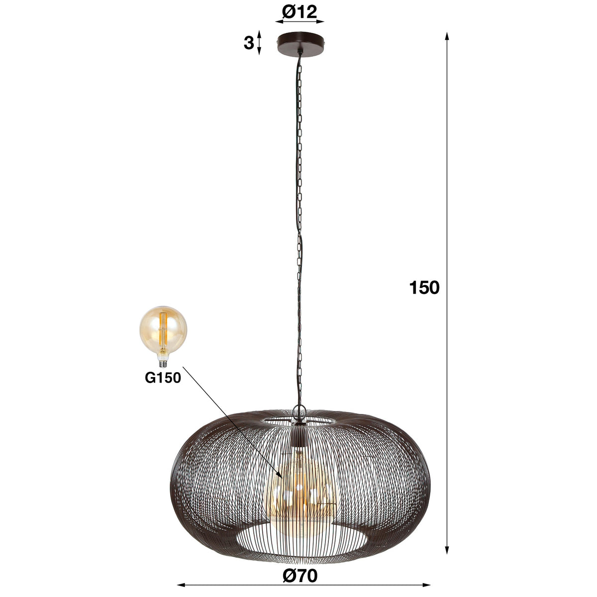 Hanglamp Sifra - 1-lichts (Internet retour) Retour24