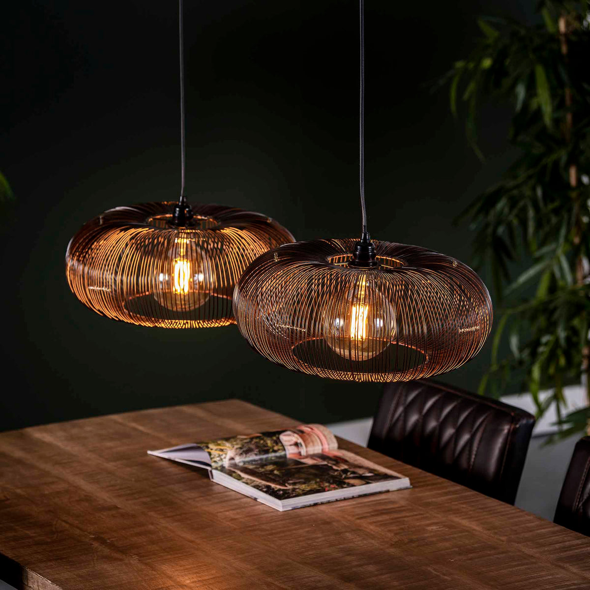 Hanglamp Sifra - 2-lichts - Zwart Nikkel - Metaal