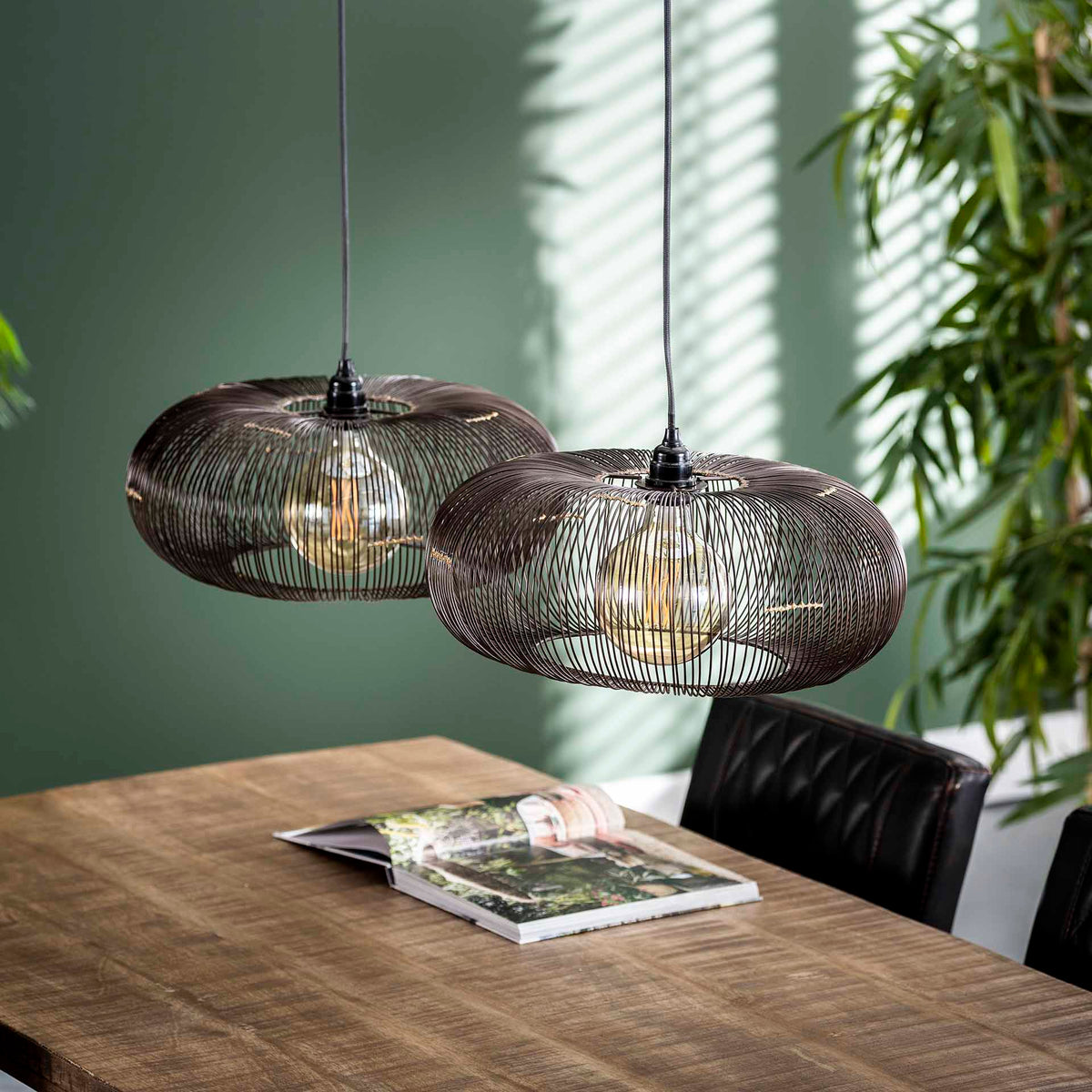 Hanglamp Sifra - 2-lichts - Zwart Nikkel - Metaal