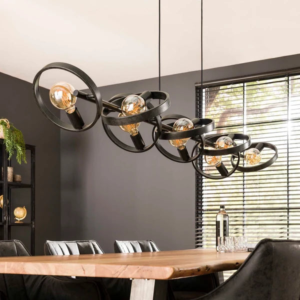 Hanglamp Amara - 8-lichts - Antraciet - Metaal (Internet retour)
