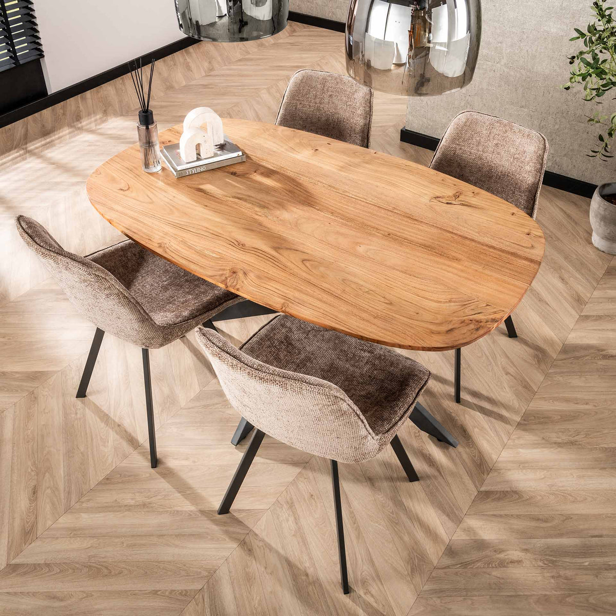 Eettafel Melody - Deens Ovaal - Acaciahout - 150 cm