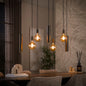 Hanglamp Soley - 7-lichts - Brons - Amberglas - Met Spots (internet retour)