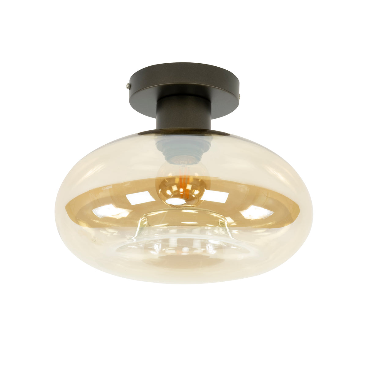 Plafondlamp Donut - 1-lichts - Amberkleurig (Internet retour)