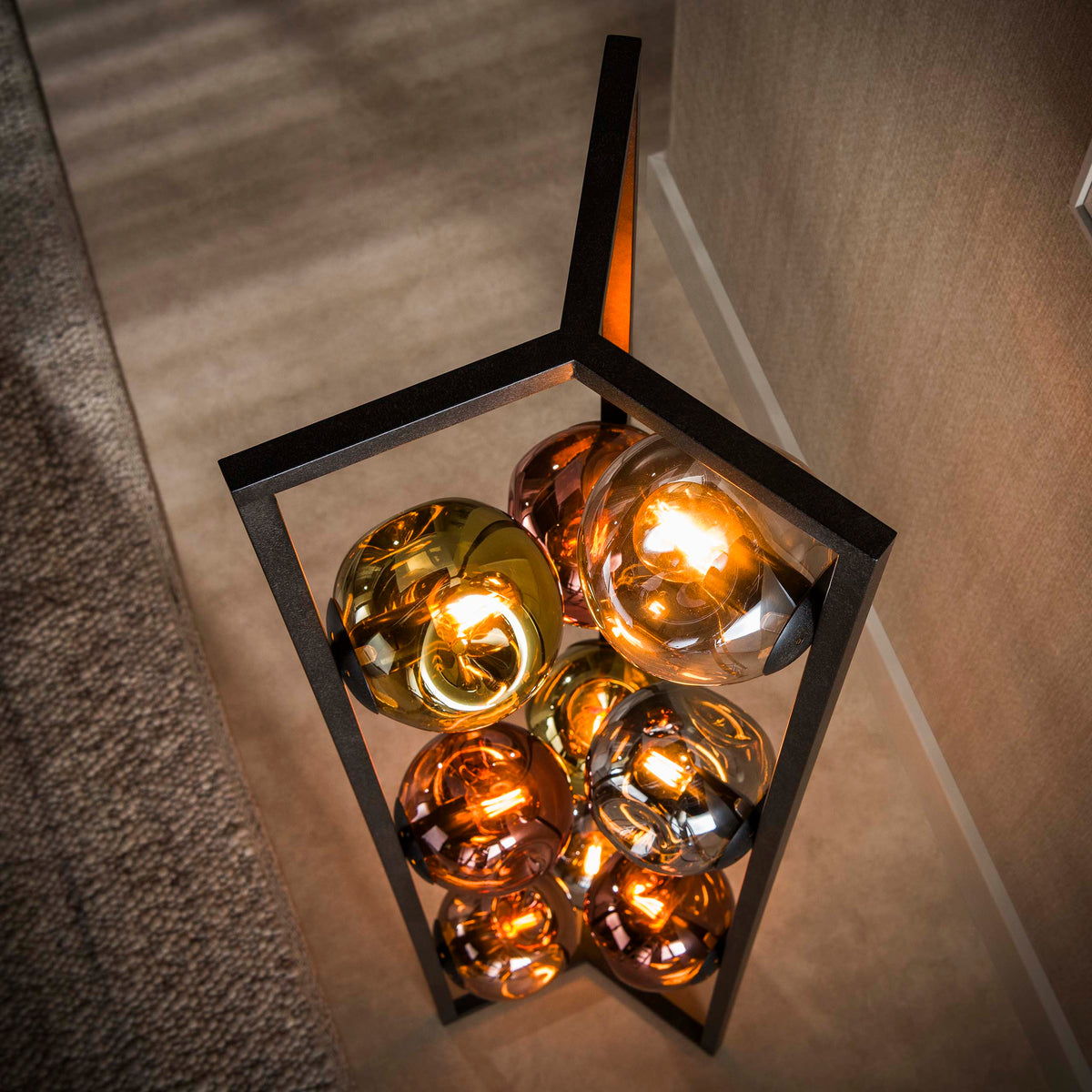 Vloerlamp Bello - 9-lichts - Mix - Glas - 150 cm