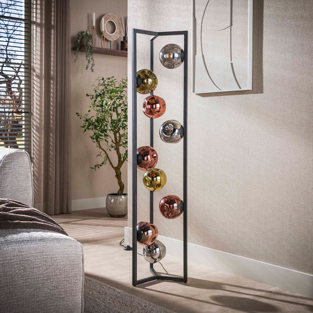 Vloerlamp Bello - 9-lichts - Mix - Glas - 150 cm